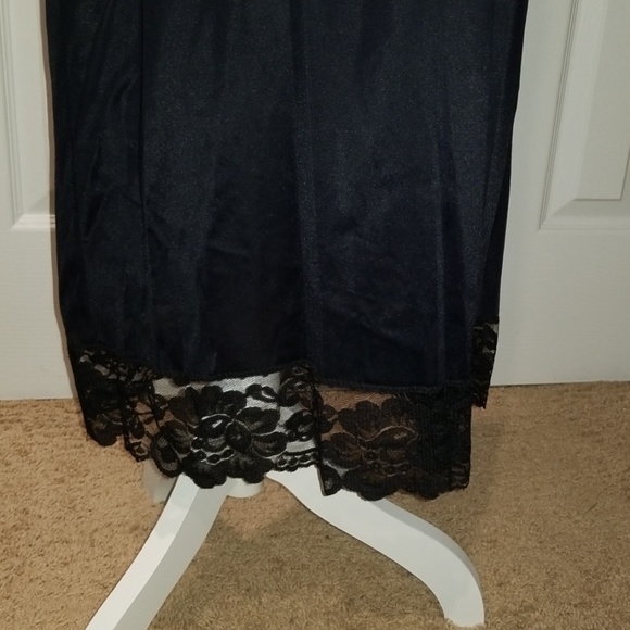 Long Black Lace Slip - Picture 2 of 3